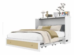 ModernLuxe Cama plegable 140×200 cm - con toma USB y enchufe - (colchón no incluido)