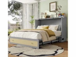 Clearance Cama plegable 140×200 cm - con toma USB y enchufe - (colchón no incluido) Cama Abatible