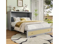 Clearance Cama plegable 140×200 cm - con toma USB y enchufe - (colchón no incluido) Cama Abatible