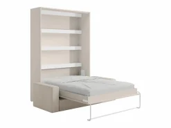 Online Cama plegable 140 x 200 cm apertura manual con leds + colchón + sofá - RAPILI Cama Abatible
