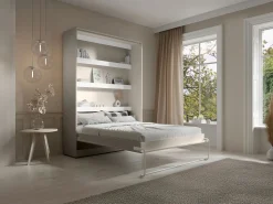 Vente-unique Cama plegable 140 x 200 cm apertura vertical manual leds + colchón - RAPILI
