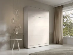 Vente-unique Cama plegable 140 x 200 cm apertura vertical manual leds + colchón - RAPILI