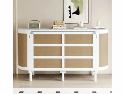 Merax Cama plegable infantil - 140 x 200 cm - con compartimentos de almacenaje - diseño de ratán y madera -