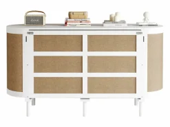 Merax Cama plegable infantil - 140 x 200 cm - con compartimentos de almacenaje - diseño de ratán y madera -