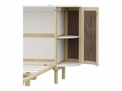 Best Cama plegable infantil - 140 x 200 cm - con compartimentos de almacenaje - diseño de ratán y madera - color natural Cama Abatible