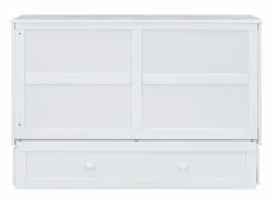New Cama plegable móvil - 140 x 200 cm - Cama convertible - Cajones y estante - Pino y MDF - Cama Abatible
