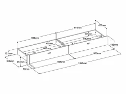 Vente-unique Cama puente 140 x 190 cm con almacenamiento y LEDs beige y natural + somier + colchón - DOMELITO