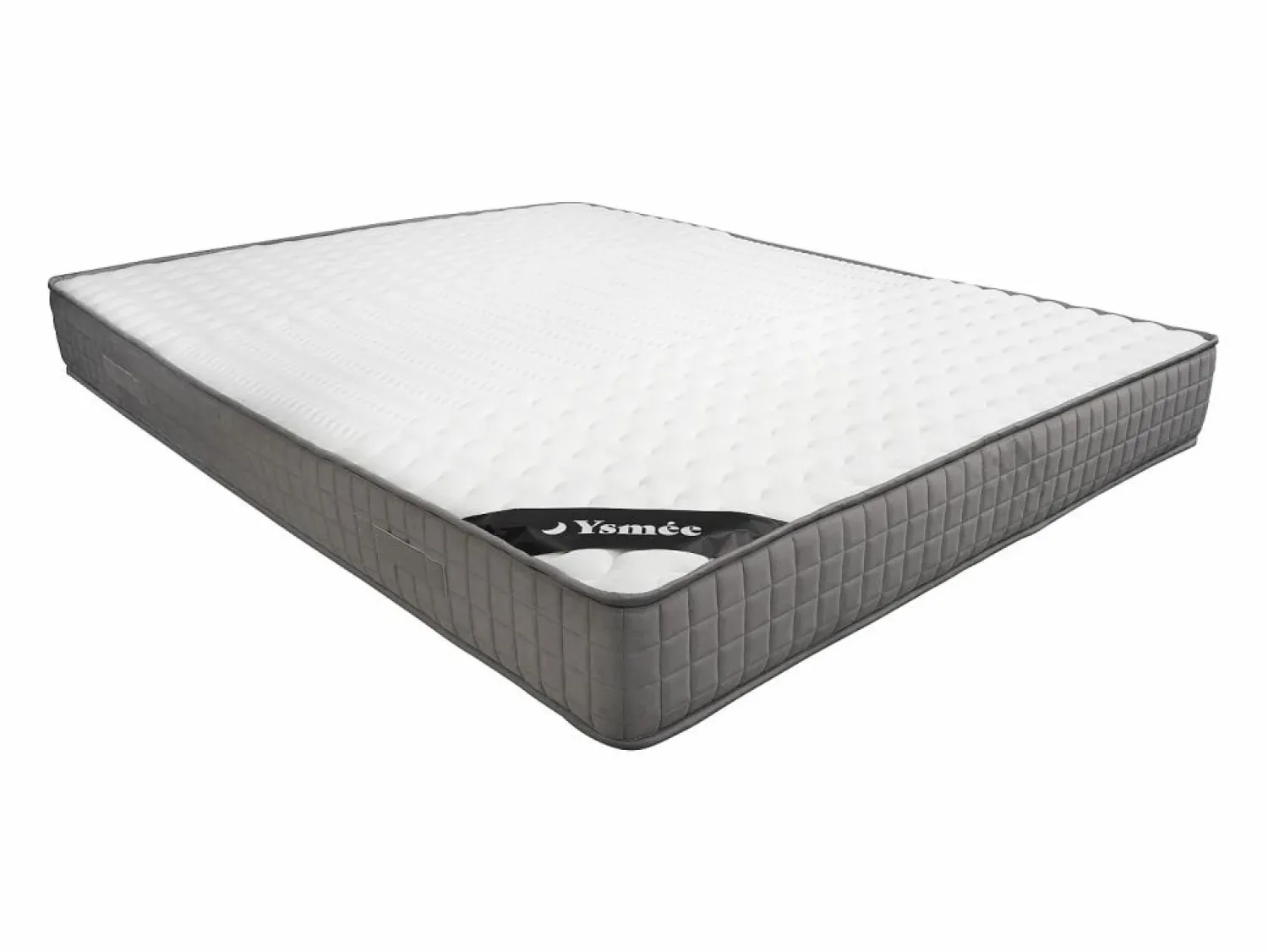Hot Vente-unique Cama queen size 160 x 200 cm con mesitas de noche LEDs en natural y blanco + somier + colchón - ELYNIA Color natural claro / Blanco