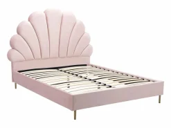 Vente-unique Cama Queen size de 160 x 200 cm en terciopelo - LIVAYA