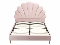 Vente-unique Cama Queen size de 160 x 200 cm en terciopelo - LIVAYA