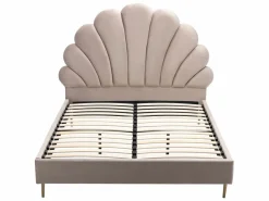 Vente-unique Cama Queen size de 160 x 200 cm en terciopelo con colchón - LIVAYA