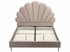 Vente-unique Cama Queen size de 160 x 200 cm en terciopelo - LIVAYA