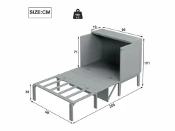 Clearance Cama retráctil de madera 90x200 cm - con somier - Cama Abatible
