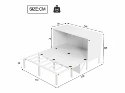 Sale ModernLuxe Cama retráctil de madera 140x200 cm - con somier - Blanco