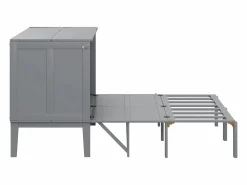 ModernLuxe Cama retráctil de madera 140x200 cm - con somier -