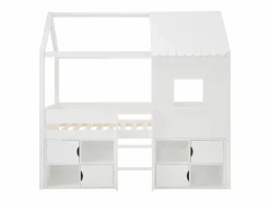 Online Cama semialta cabaña 90 x 190 cm en pino y MDF en color - VALESKIA Cama Montessori|Cama Infantil