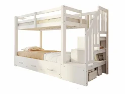 Best Cama superpuesta infantil 90 x 200 cm - con escalera de almacenamiento - con 3 cajones - con cama nido - ​ (colchón no incluido) Cama Litera