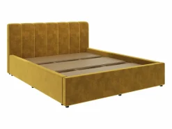 New Cama tapizada Almo haaus, 200 x 160 cm, Ocre Mostaza