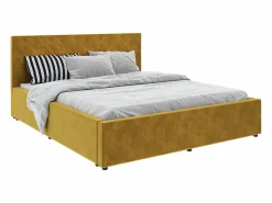 Cama tapizada Fargo haaus, 200 x 160 cm, Ocre