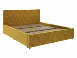 Cama tapizada Fargo haaus, 200 x 160 cm, Ocre