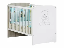Discount Cama trío de madera blanca, cómoda y armario Mueble De Bebé
