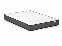 New Cama 140x190/200 cm con almacenamiento color natural y negro + somier + colchón - KINSELIA Cama Con Almacenaje|Cama Adulto