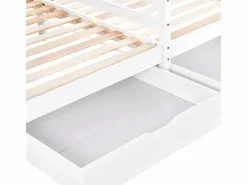 ModernLuxe Cama-cabina de pino macizo 2x90x200 cm - con 2 cajones - Blanco
