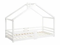 Hot Merax Cama-cabina para niños - 90 x 200 cm - pino - barrera y somier - Blanco