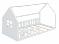 ModernLuxe Cama-cabina para niños 90x200 cm - con forma de casita - en madera de pino y MDF -
