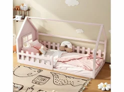 Best Cama-cabina para niños 90x200 cm - con forma de casita - en madera de pino y MDF - Cama Montessori
