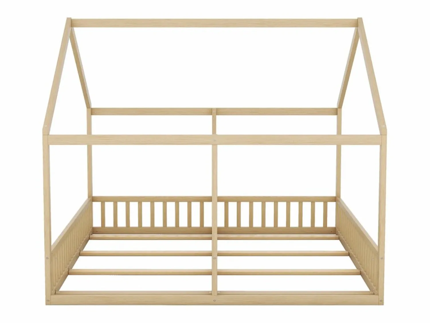 Hot Camarote para 2 niños 90x200cm - camas planas modelos casa camas 2 plazas 2 en 1 - natural Cama Montessori