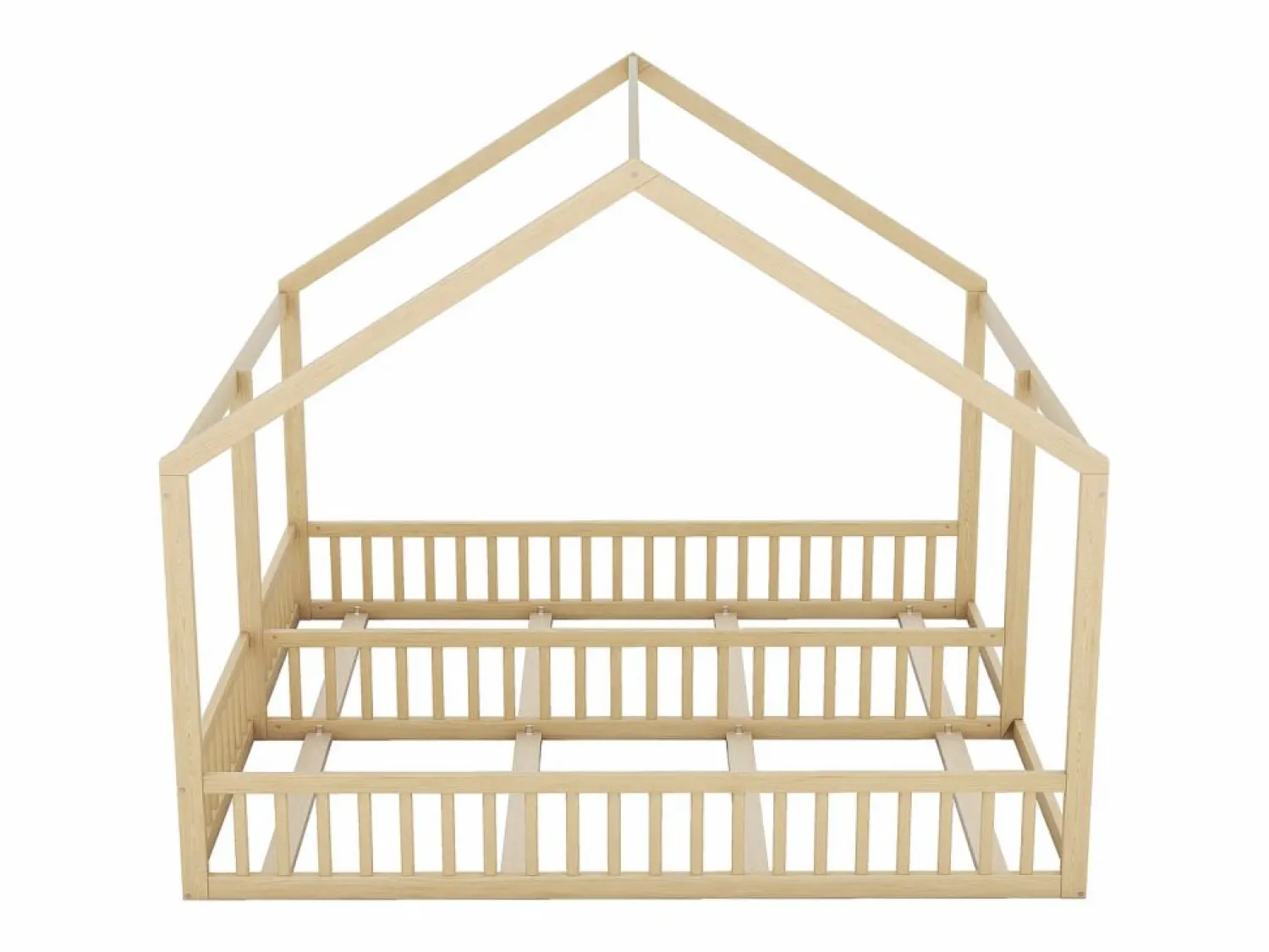 Hot Camarote para 2 niños 90x200cm - camas planas modelos casa camas 2 plazas 2 en 1 - natural Cama Montessori