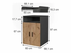 Discount Cambiador antracita/artisan 60x68.1x97 irma Mueble De Bebé