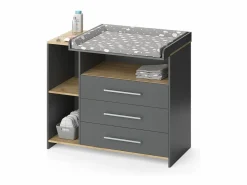 Vicco Cambiador antracita/roble dorado 113x53.1x93 oskar