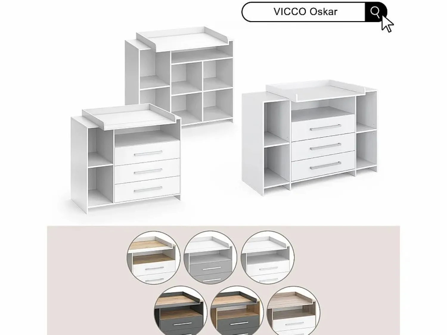 Sale Vicco Cambiador antracita/roble dorado 143.2x53.1x93 oskar Gris antracita