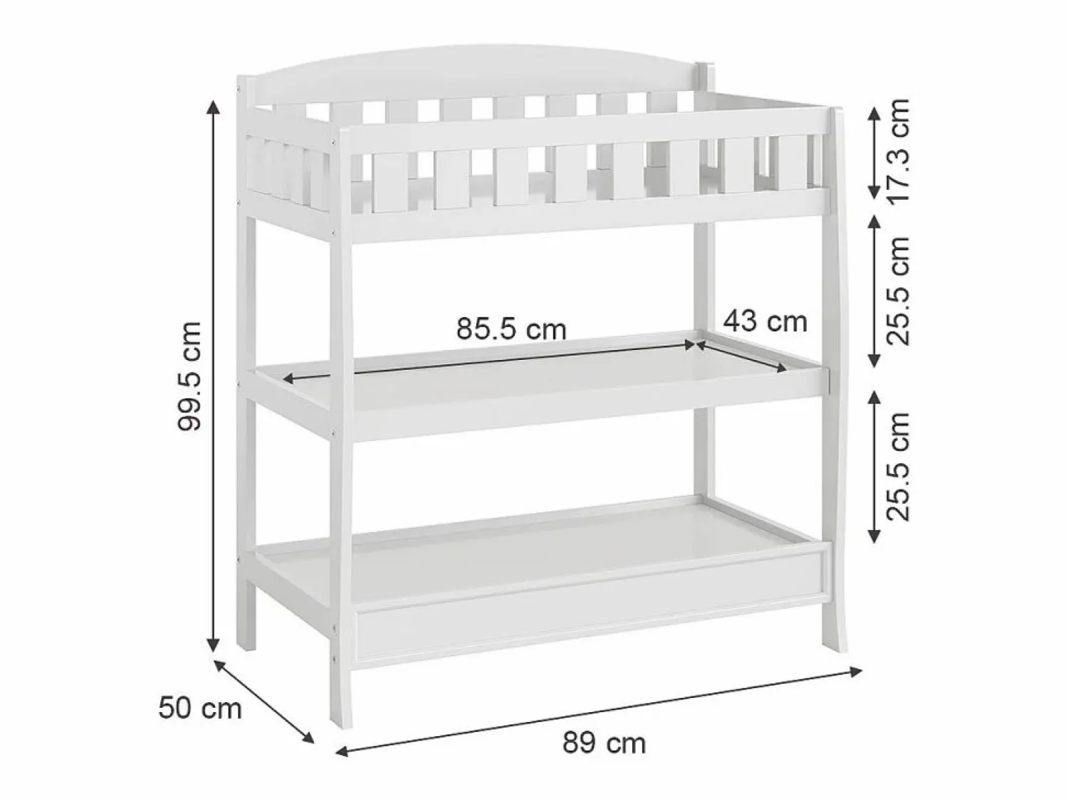 Clearance Vicco Cambiador 89x50x99.5 nesty Blanco