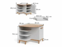 Sale Vicco Cambiador /artesano 85x85x85.2 malia Blanco