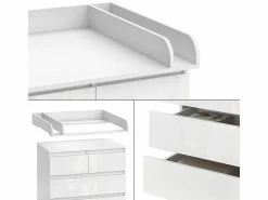 Best Cambiador / alto brillo 80x76x110.2 emma Mueble De Bebé