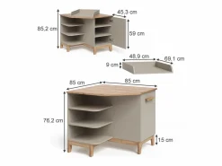Discount Cambiador cachemira/artesanal 85x85x85.2 malia Mueble De Bebé