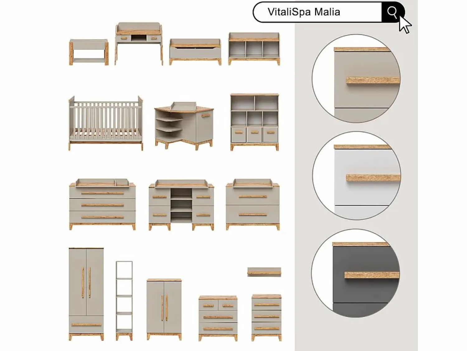 Vicco Cambiador cachemira/artesanal 108x70x98 malia