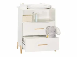 Cambiador sobre patas de madera blanca Mueble De Bebé