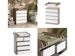 Cambiador sonoma/blanco 80x76x110.2 emma Mueble De Bebé