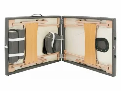 Discount Helloshop26 Camilla de masaje de 2 zonas estructura de madera 186 x 68 cm gris antracita 02_0001800 Marru00f3n