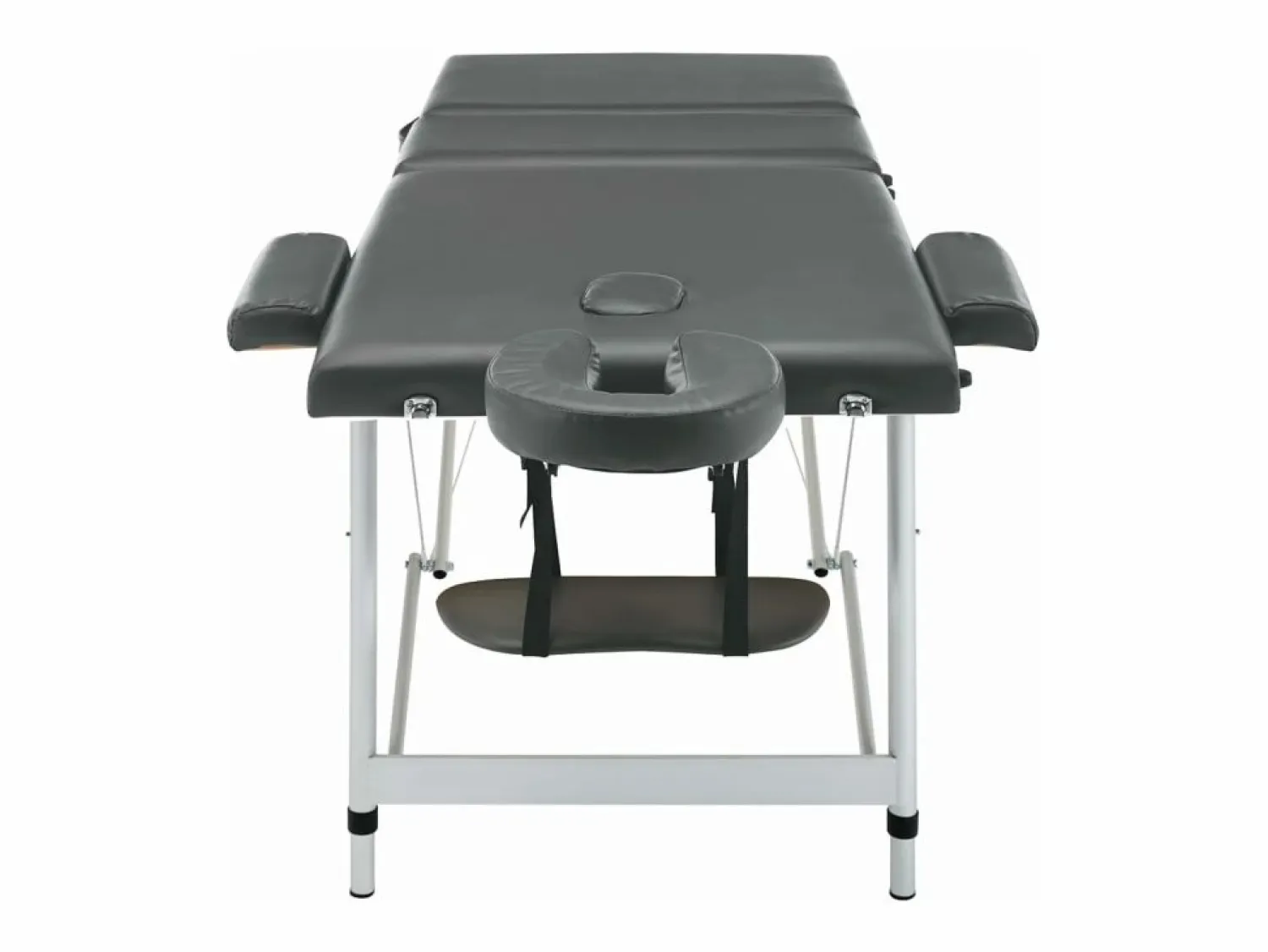 Sale Camilla de masaje de 3 zonas estructura de aluminio banco de masaje reposacabezas reposabrazos ajustable cama de masaje plegable portátil antracita 02_0001798 Camilla De Masaje