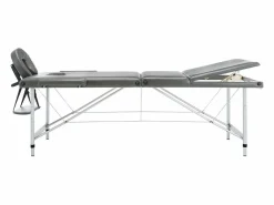 Sale Camilla de masaje de 3 zonas estructura de aluminio banco de masaje reposacabezas reposabrazos ajustable cama de masaje plegable portátil antracita 02_0001798 Camilla De Masaje
