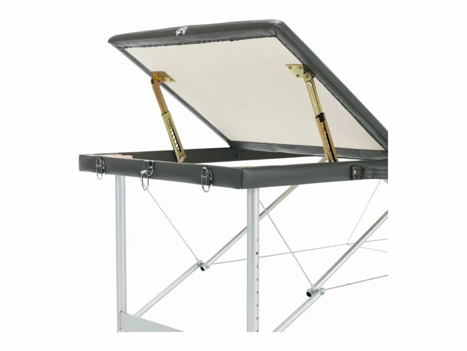 Sale Camilla de masaje de 3 zonas estructura de aluminio banco de masaje reposacabezas reposabrazos ajustable cama de masaje plegable portátil antracita 02_0001798 Camilla De Masaje