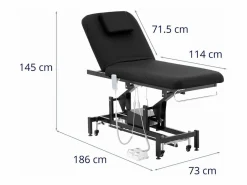 Discount Helloshop26 Camilla de masaje eléctrica profesional camilla de masaje camilla de fisioterapia 2 motores 200 kg color 14_0007752 Negro