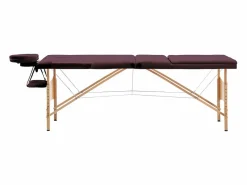 Outlet Camilla de masaje plegable 3 secciones madera color vino tinto 02_0001839 Camilla De Masaje