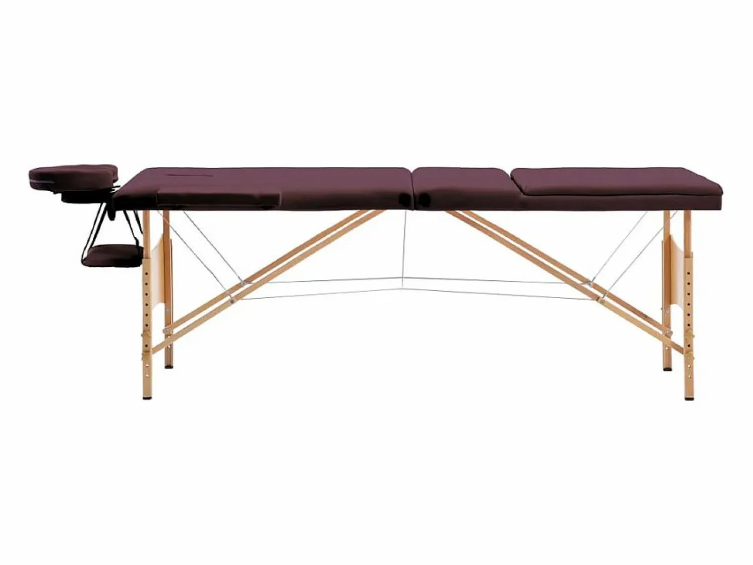Outlet Camilla de masaje plegable 3 secciones madera color vino tinto 02_0001839 Camilla De Masaje