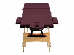 Outlet Camilla de masaje plegable 3 secciones madera color vino tinto 02_0001839 Camilla De Masaje